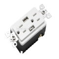 BAS15-2USB Wide ranged usb outlet wall power socket